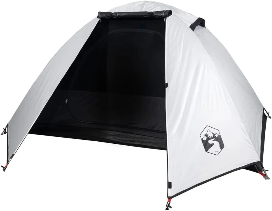 vidaXL Camping Tent Dome 2-Person White Blackout Fabric Waterproof, Tent, Camping shelter, Garden shelter, Garden Tent, Outdoor shelter