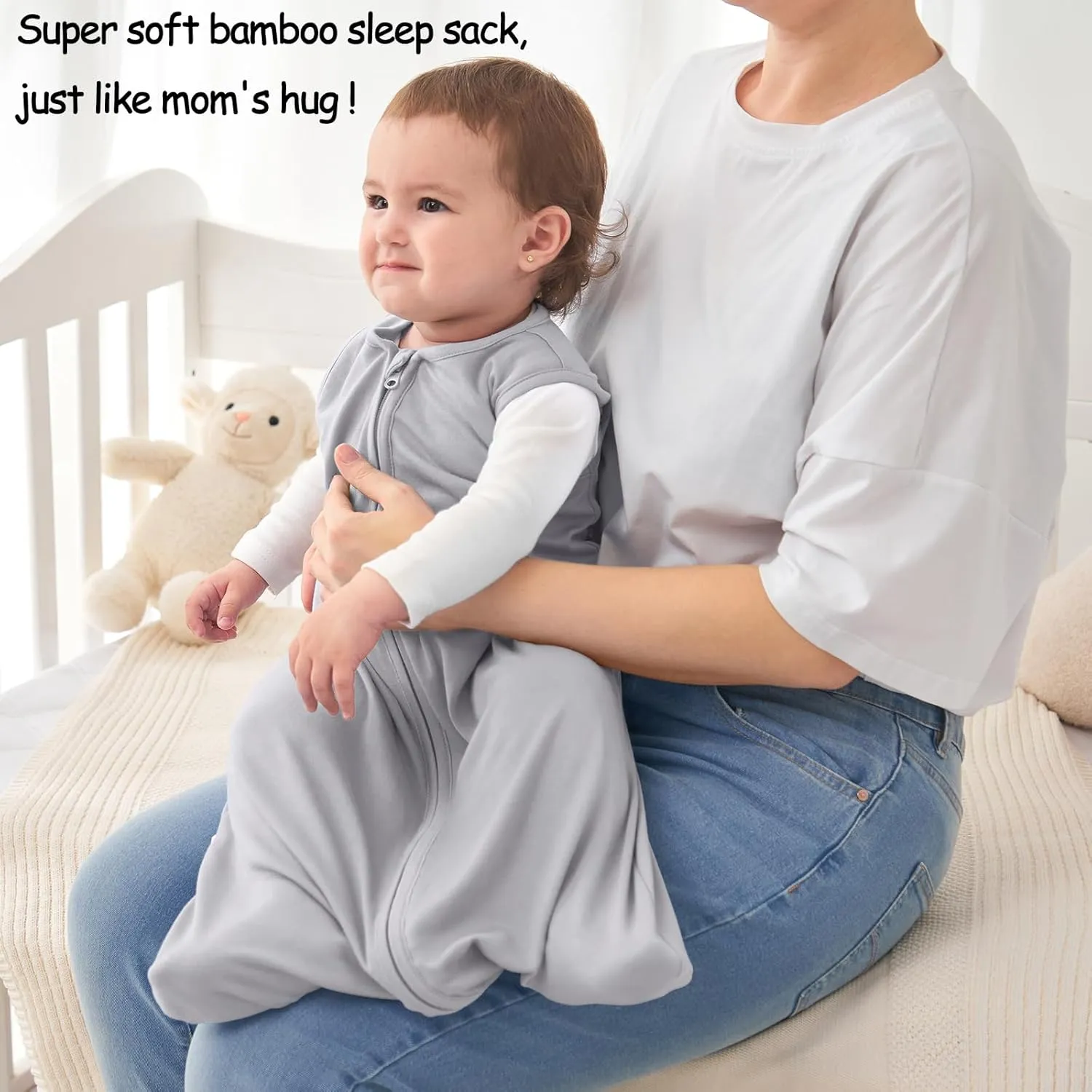 Viforu Rayon from Bamboo Sleep Sack Baby 18-24 Months Wearable Blanket 2-Pack 0.5 Tog 2T Toddler Sleeping Bag Lightweight Newborn Sleeper 2-way Zipper Sleepsack Girls Boys Swaddle Blanket