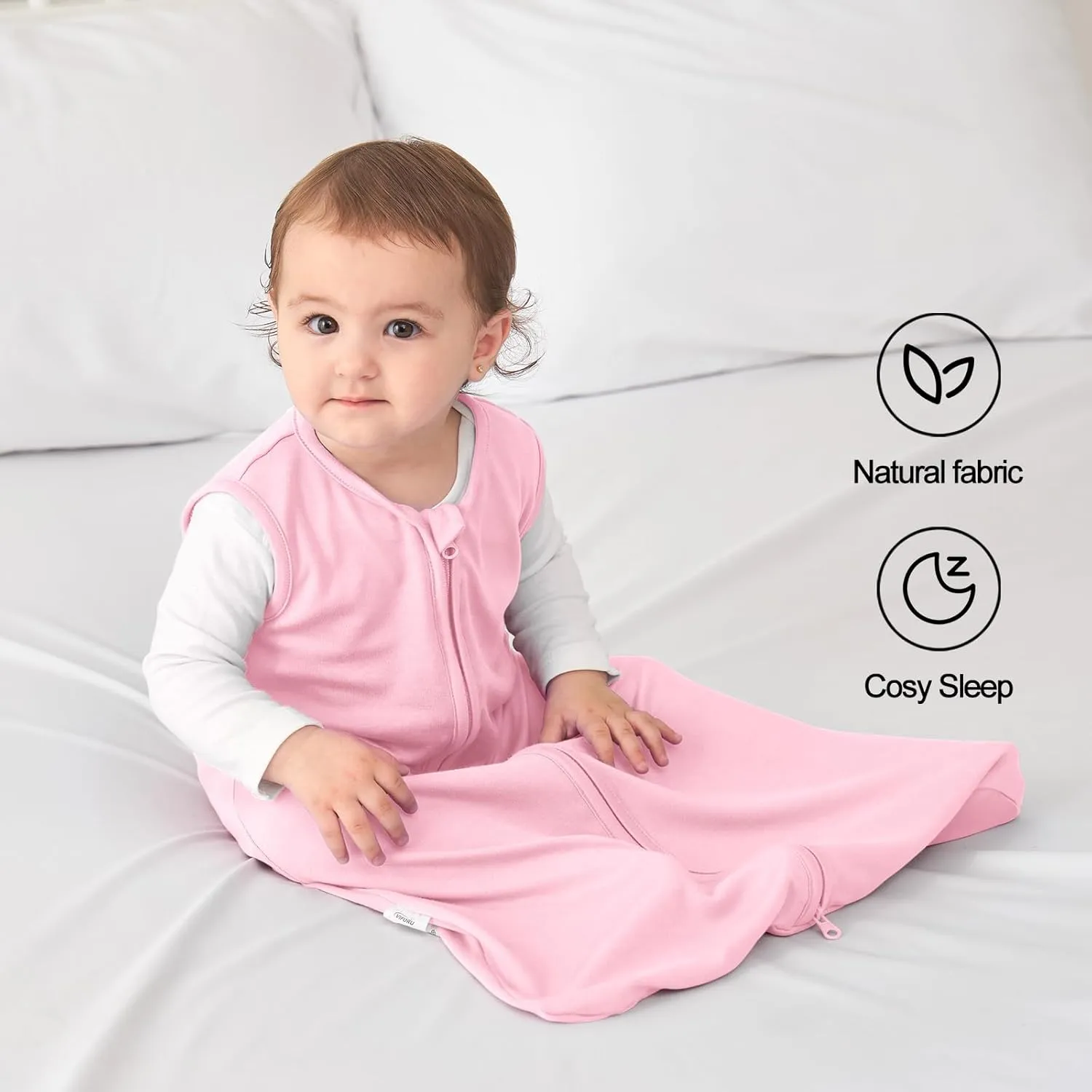 Viforu Rayon from Bamboo Sleep Sack Baby 18-24 Months Wearable Blanket 2-Pack 0.5 Tog 2T Toddler Sleeping Bag Lightweight Newborn Sleeper 2-way Zipper Sleepsack Girls Boys Swaddle Blanket