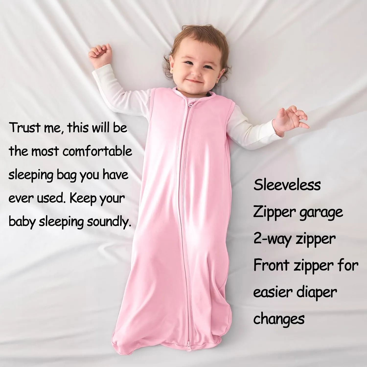 Viforu Rayon from Bamboo Sleep Sack Baby 18-24 Months Wearable Blanket 2-Pack 0.5 Tog 2T Toddler Sleeping Bag Lightweight Newborn Sleeper 2-way Zipper Sleepsack Girls Boys Swaddle Blanket