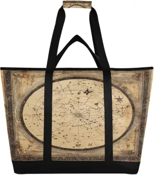 Vintage Astrolabe Reusable Insulated Lunchbox Cooler Bag, Leakproof Kitchen Grocery Bag Collapsible Portable Cooler Tote Bag for Picnic, Camping, Office, Travel