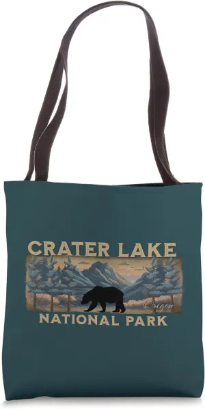 Vintage Crater Lake National Park Oregon Novelty Souvenir Tote Bag