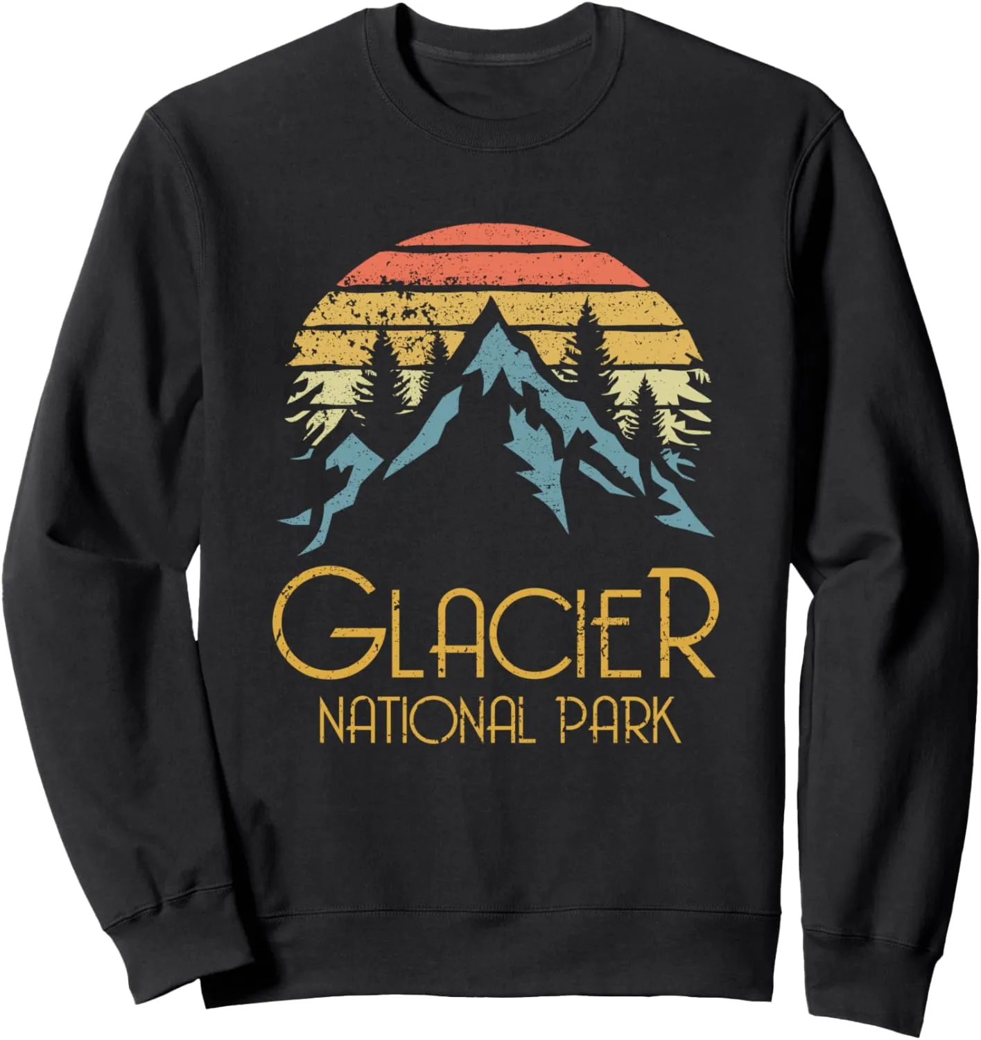 Vintage Glacier National Park Montana Retro Sweat Shirt