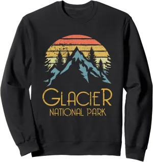 Vintage Glacier National Park Montana Retro Sweat Shirt