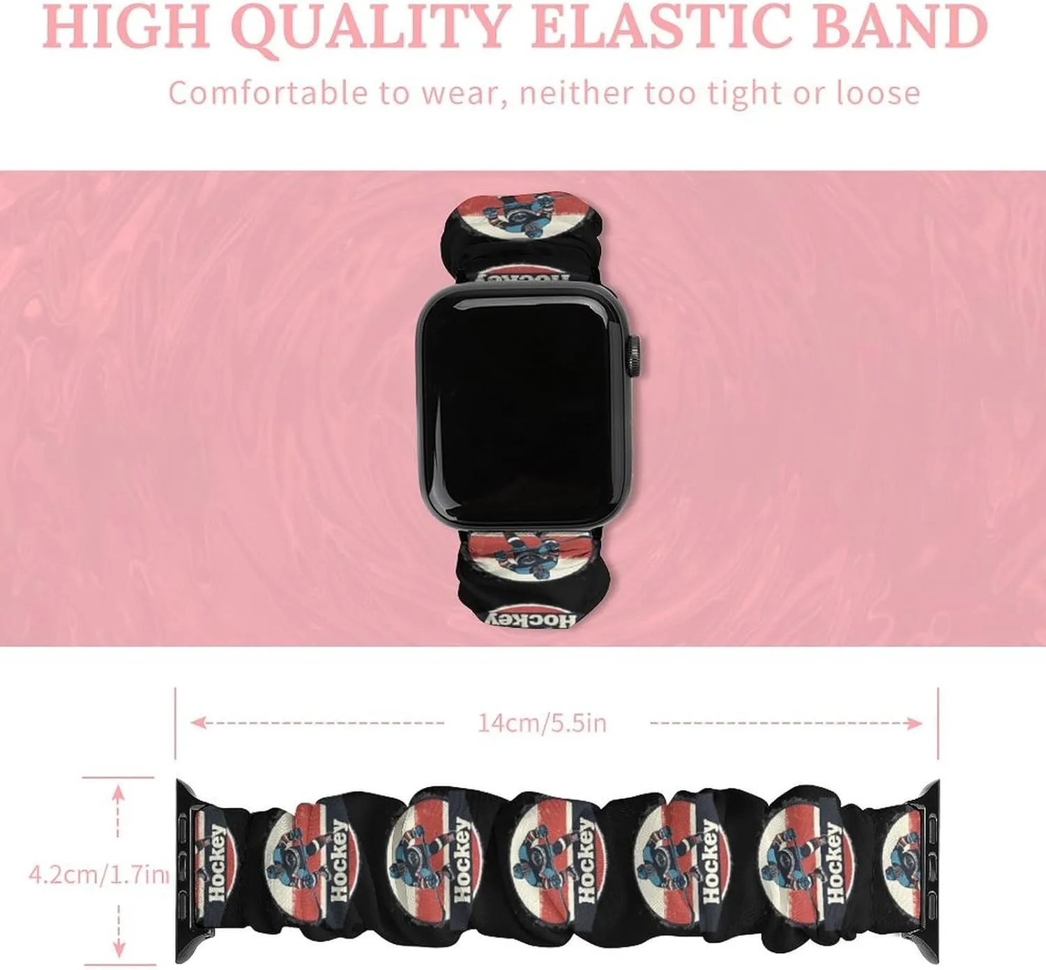 Vintage Hockey Fashion Watch Strap Scrunchies Wristbands Compatible With IWatch Series