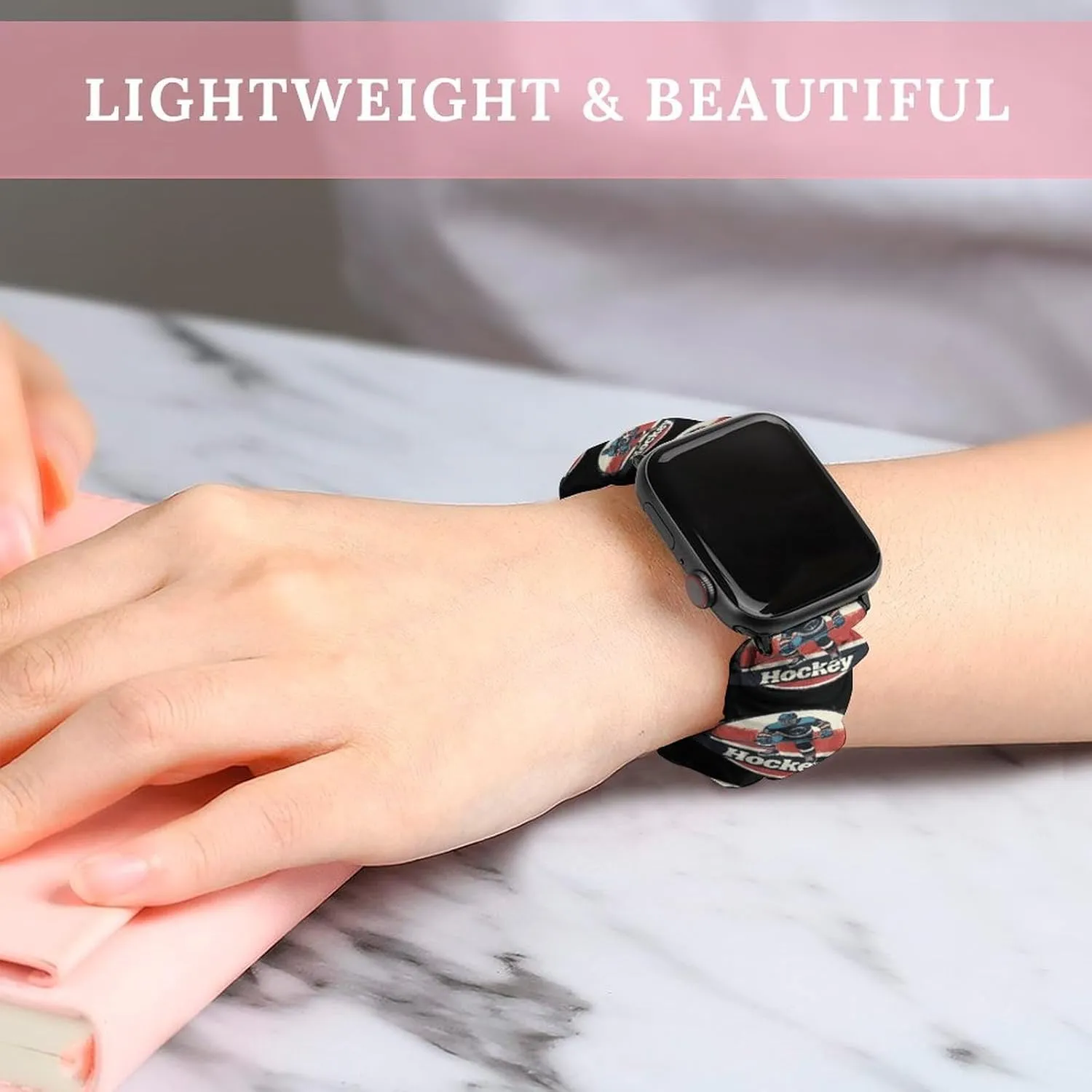 Vintage Hockey Fashion Watch Strap Scrunchies Wristbands Compatible With IWatch Series