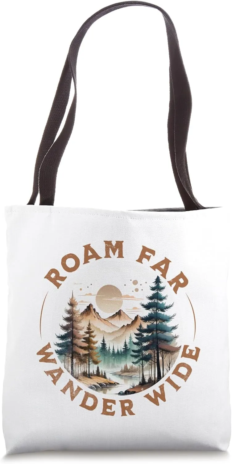 Vintage Roam Far Wander Wide - Travel Outdoor and Camping Tote Bag