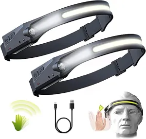 Visus LED Headlamp, Gobeam Headlamp 230,Headlamp with All Perspectives Induction 230° Illumination, Outdoor Waterproof Headlight for Running, Fishing, Camping (2Pcs)