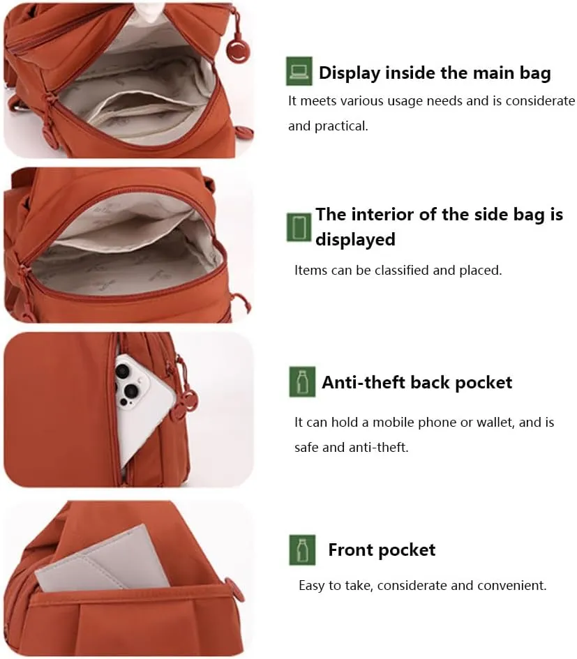 Vovtva Street Lite Chic Versatile Travel Bag, Adjustable Strap Backpack Chest Bags Double Zipper Large Capacity (A)