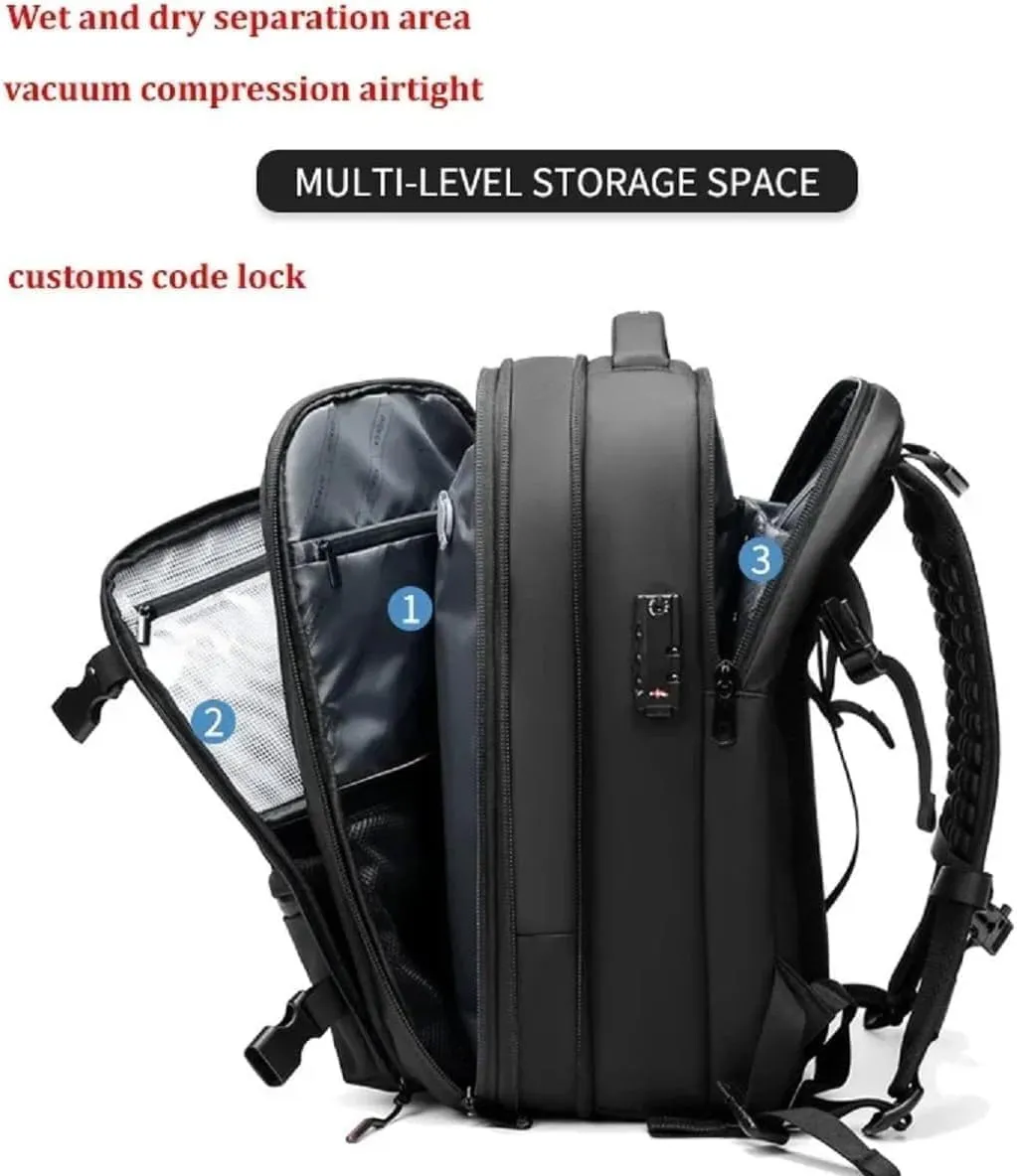 Voyage Vac Backpack, Voyagevac Premium Backpack, Vacuum Compression Travel Backpacks with Pump, 60l Expandable (Green)