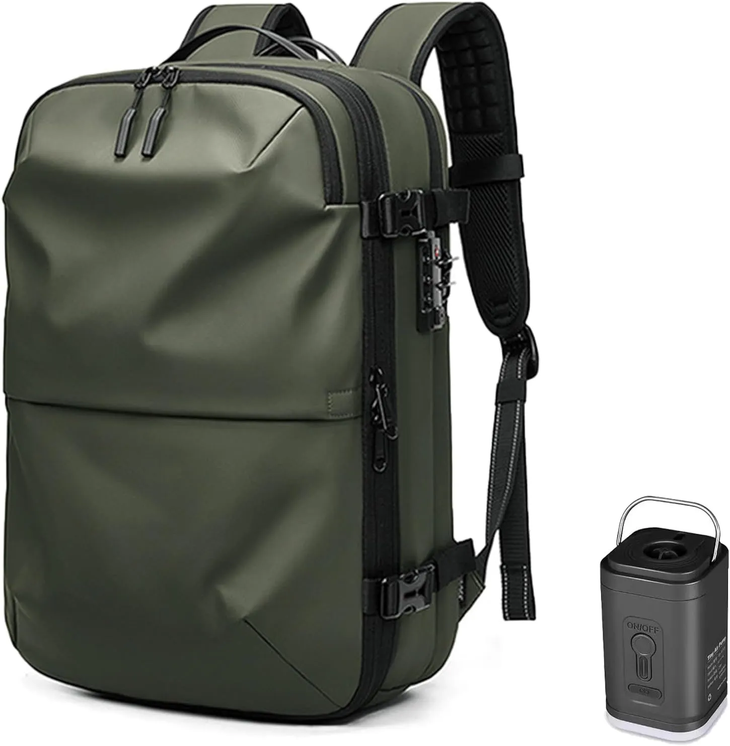 Voyage Vac Backpack, Voyagevac Premium Backpack, Vacuum Compression Travel Backpacks with Pump, 60l Expandable (Green)