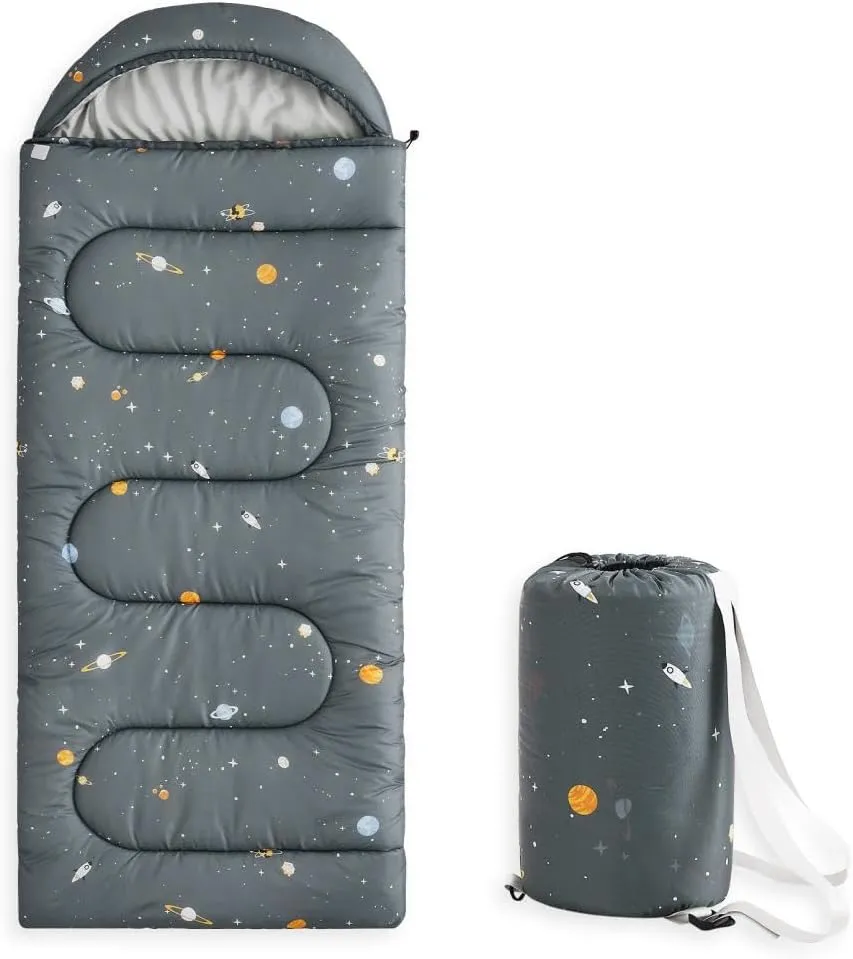 Wake In Cloud - Kids Sleeping Bag for Boys Toddlers, Camping in Warm Cold Weather, Backpacking Lightweight Compact Outdoor Liner for 3 Seasons Summer Spring Fall