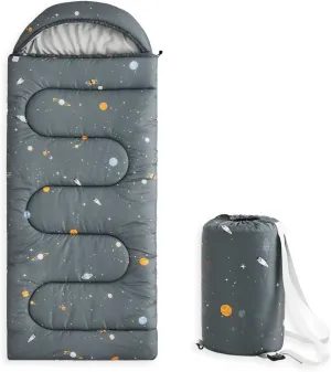 Wake In Cloud - Kids Sleeping Bag for Boys Toddlers, Camping in Warm Cold Weather, Backpacking Lightweight Compact Outdoor Liner for 3 Seasons Summer Spring Fall