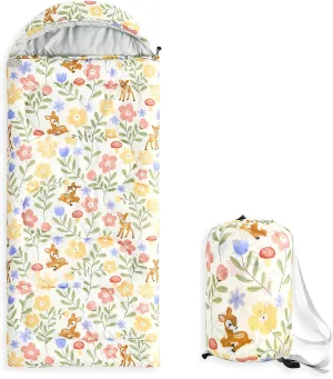 Wake In Cloud - Kids Sleeping Bag for Girls Toddlers, Camping in Warm Cold Weather, Backpacking Lightweight Compact Outdoor Liner for 3 Seasons Summer Spring Fall