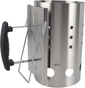 WALFRONT Portable Charcoal Starter Stainless Steel Chimney Starter, Efficient Fire Starting for Picnic Campsite, Sturdy Grill Heating Device
