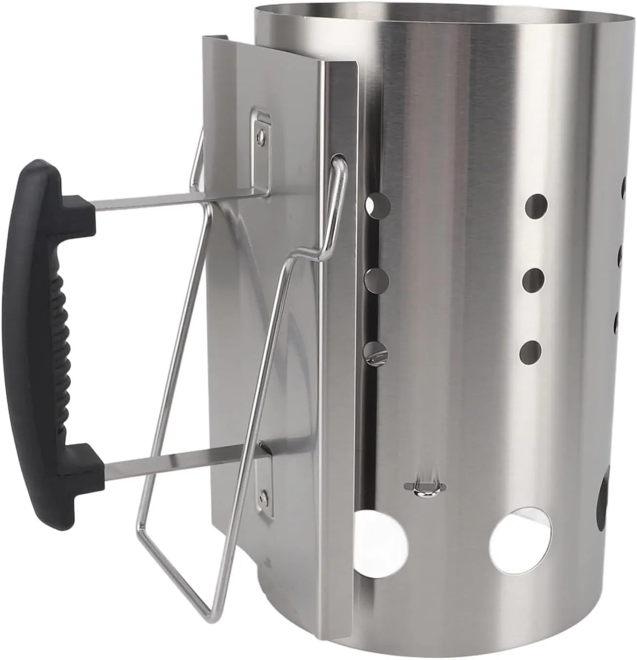 WALFRONT Portable Charcoal Starter Stainless Steel Chimney Starter, Efficient Fire Starting for Picnic Campsite, Sturdy Grill Heating Device