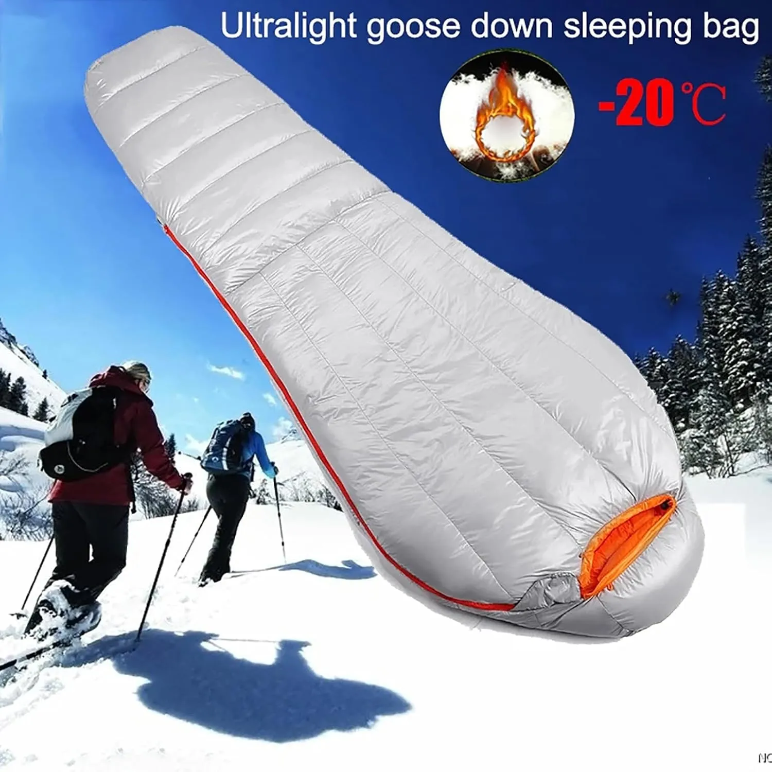 Warm Weather Sleeping Bag, Sports 20 Degree and 5 Degree Sleeping Bags for Big & Tall Adults, No-Snag Zipper with Adjustable Hood for Warmth and Ventilation