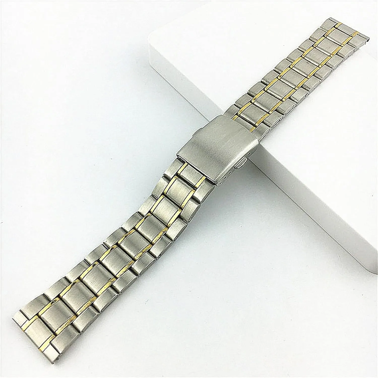 Watch Strap Metal Stainless Steel Replacement Strap Watch Band Flat Buckle Wrist Band Silver Gold, Silver Bracelet, 12 14 16 18 20 22mm