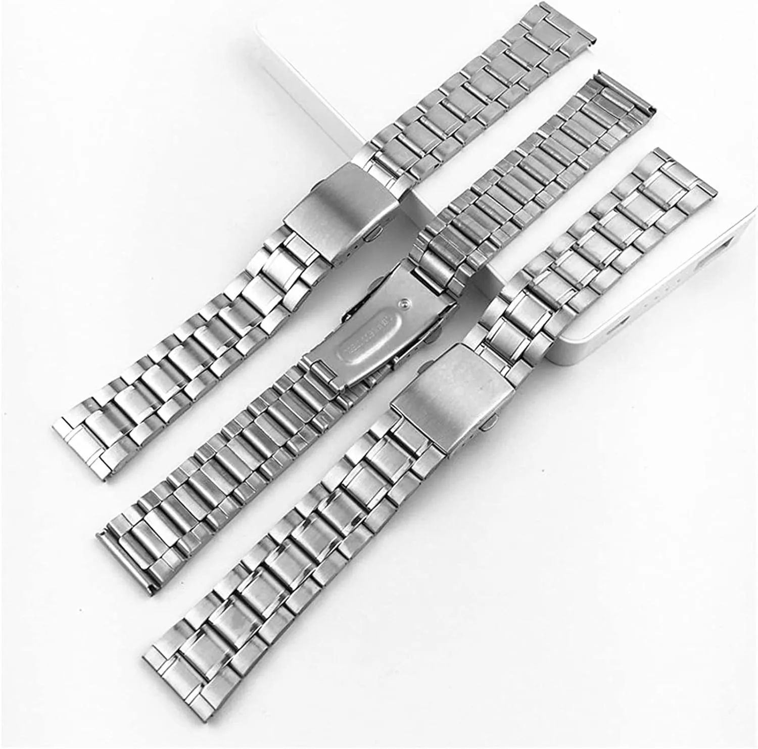 Watch Strap Metal Stainless Steel Replacement Strap Watch Band Flat Buckle Wrist Band Silver Gold, Silver Bracelet, 12 14 16 18 20 22mm
