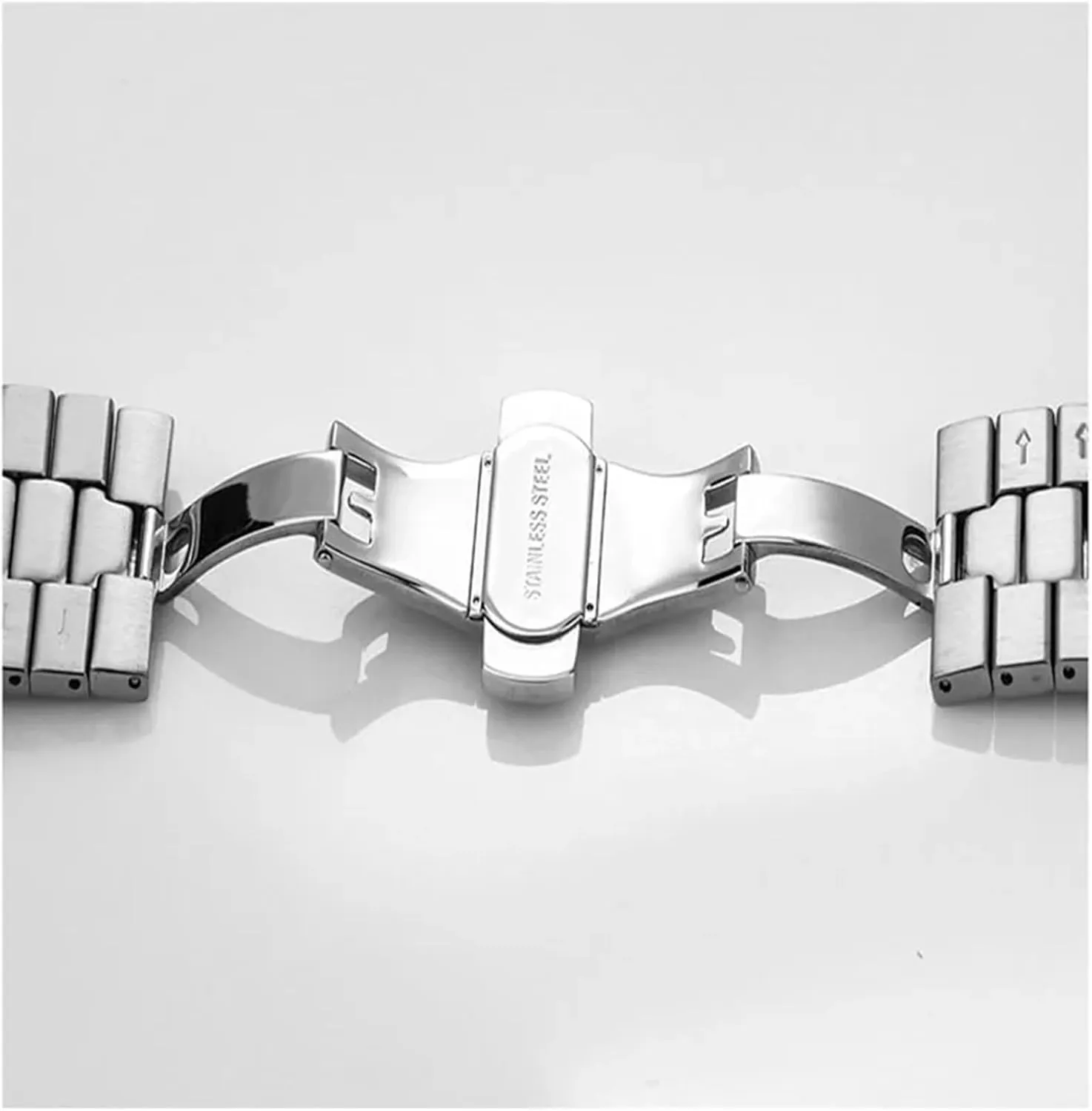 Watch Strap Stainless Steel Watch Band 20mm 22mm Watch Strap 2 In 1 Single Link Replacement Bands