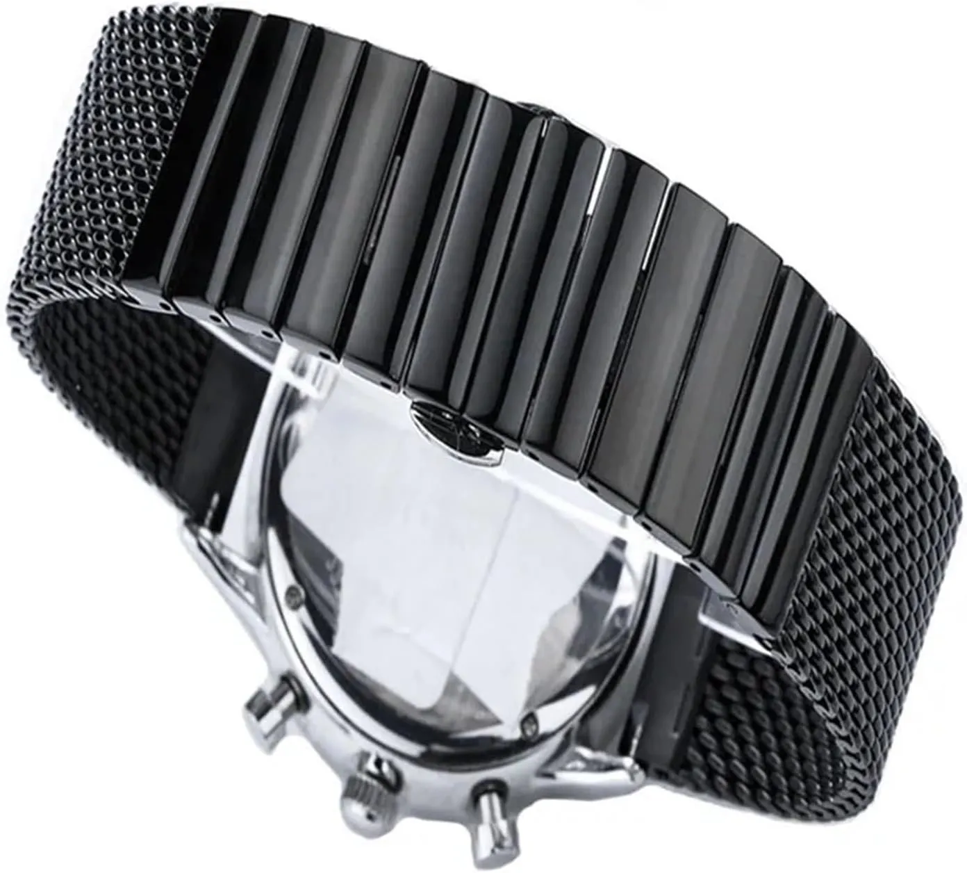 Watch Strap Stainless Steel Watch Band 20mm 22mm Watch Strap 2 In 1 Single Link Replacement Bands