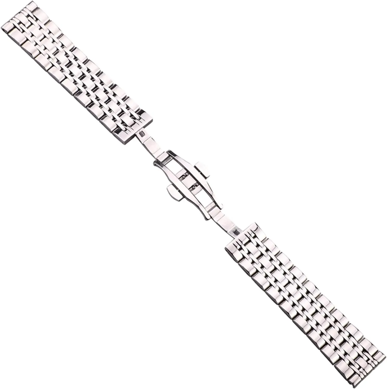 Watch Strap, Stainless Steel Watch Band Men's Women's Watch Band Metal Polished Watch Band Clock Accessories