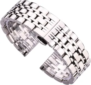 Watch Strap, Stainless Steel Watch Band Men's Women's Watch Band Metal Polished Watch Band Clock Accessories