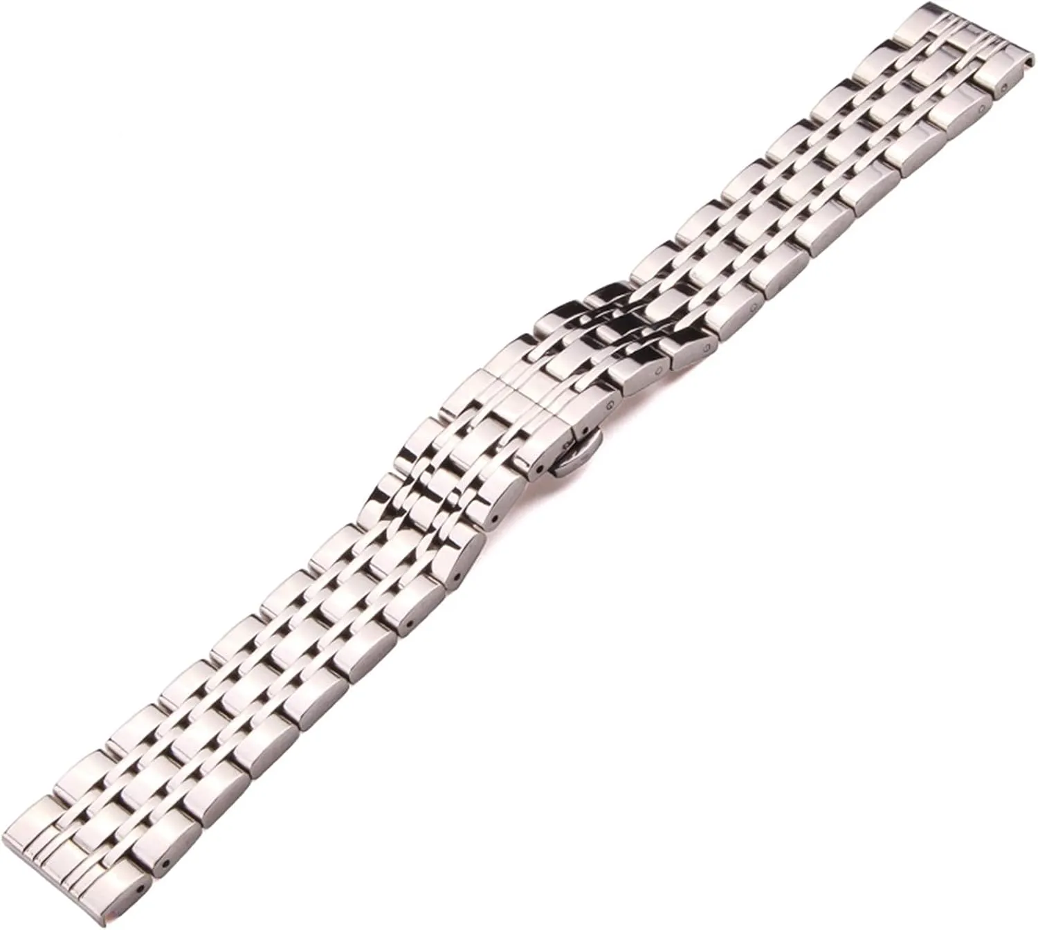 Watch Strap, Stainless Steel Watch Band Men's Women's Watch Band Metal Polished Watch Band Clock Accessories