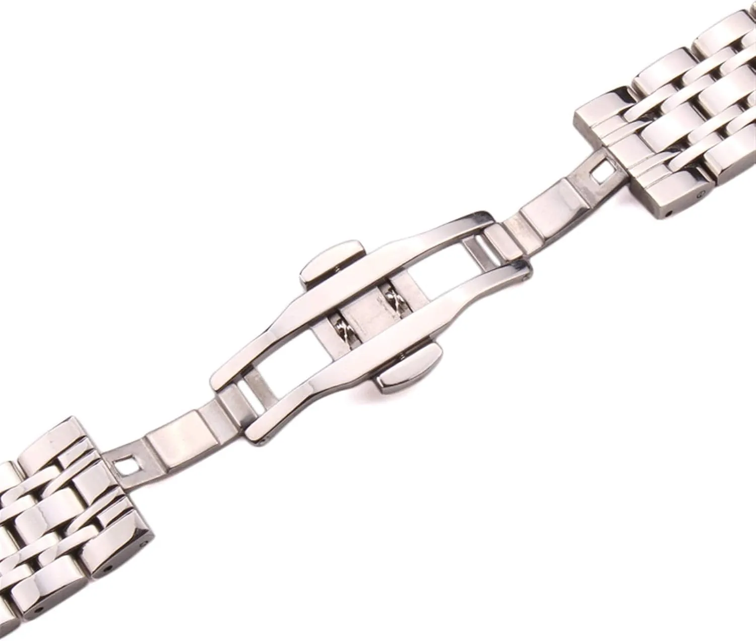 Watch Strap, Stainless Steel Watch Band Men's Women's Watch Band Metal Polished Watch Band Clock Accessories