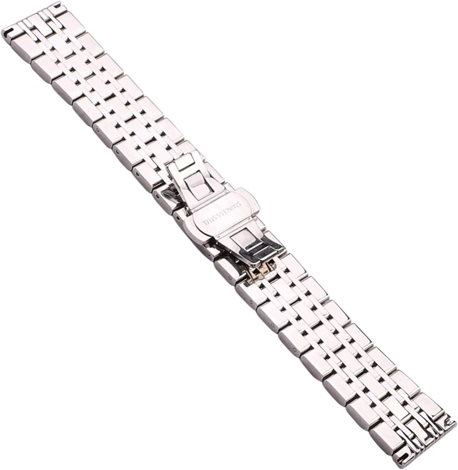 Watch Strap, Stainless Steel Watch Band Men's Women's Watch Band Metal Polished Watch Band Clock Accessories