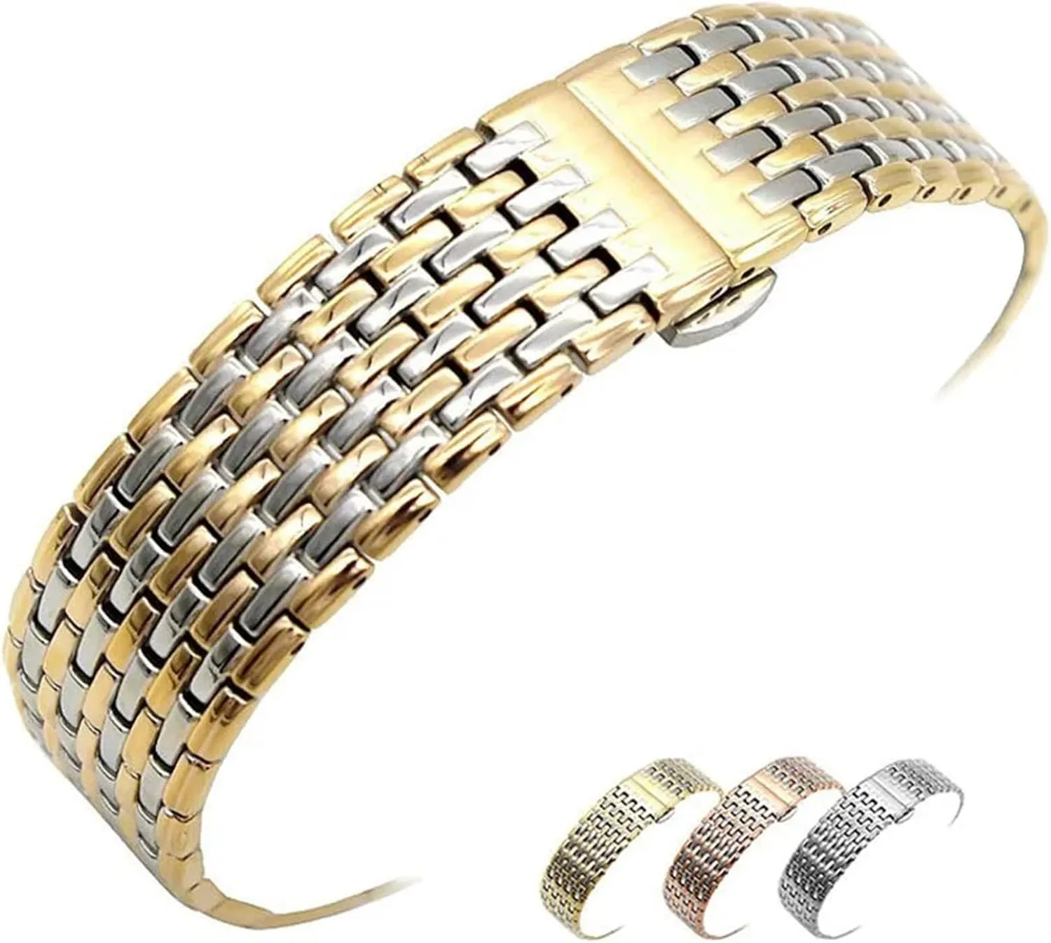 Watch Strap Stainless Steel Watch Bands 20mm 22mm Butterfly Buckle Watch Strap Replacement Wrist Bracelet
