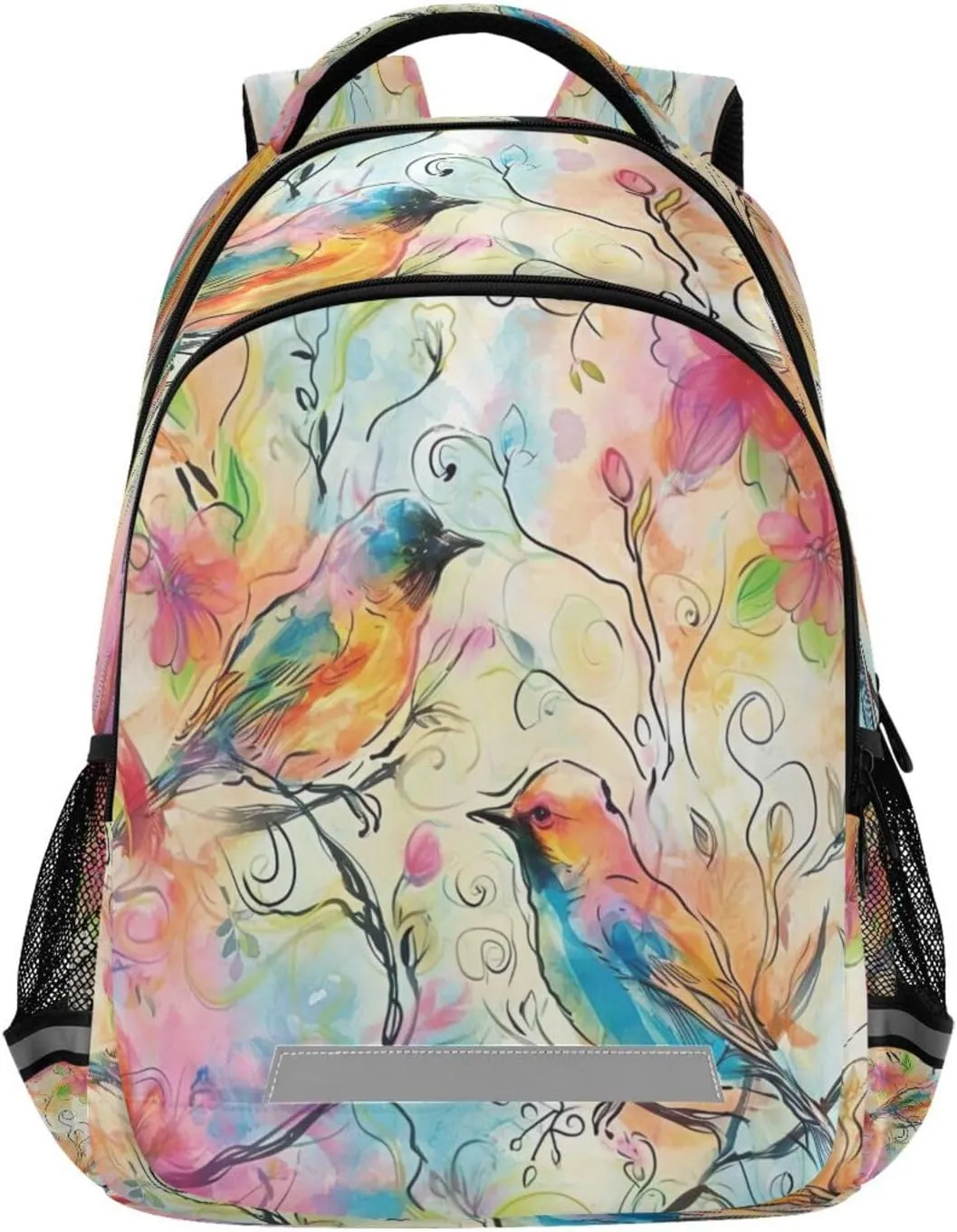 Watercolor Flower Pattern Design Waterproof Backpack - Casual Outdoor Sports Daypack with Ergonomic Shoulder Straps#274