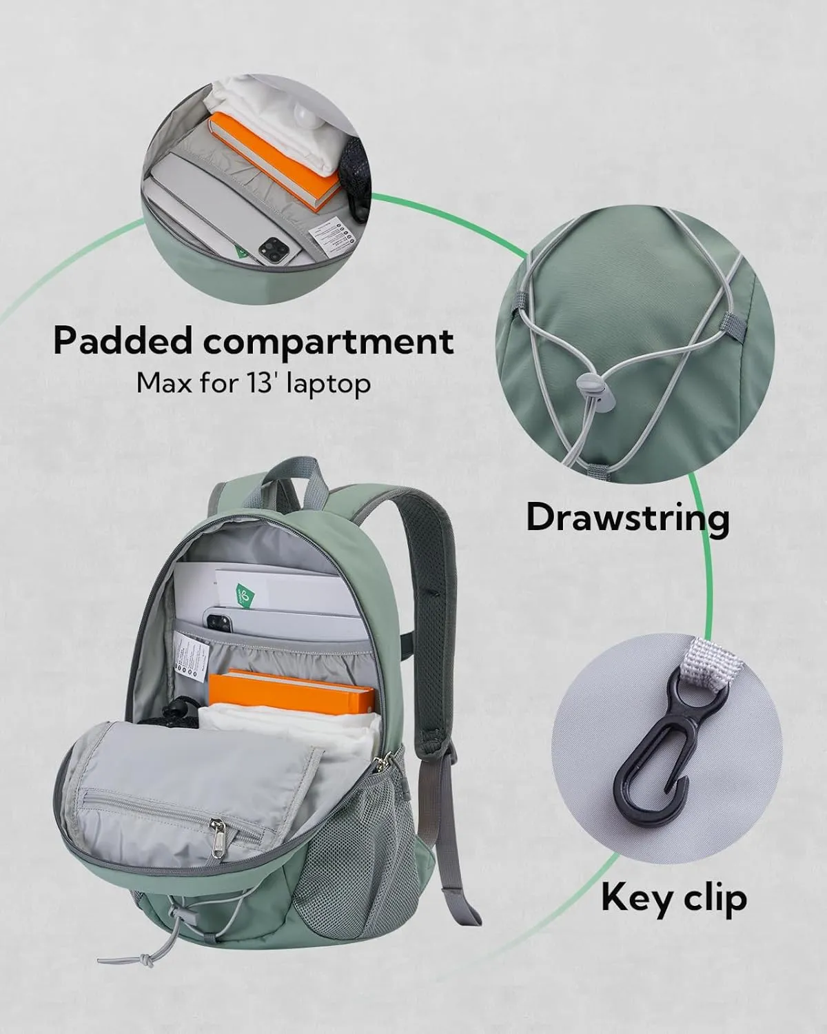 WATERFLY 12L Small Hiking Backpack: Day Pack Lightweight Travel Bag Camping Fitness Cycling Outdoor Sports Daypack For Women Men