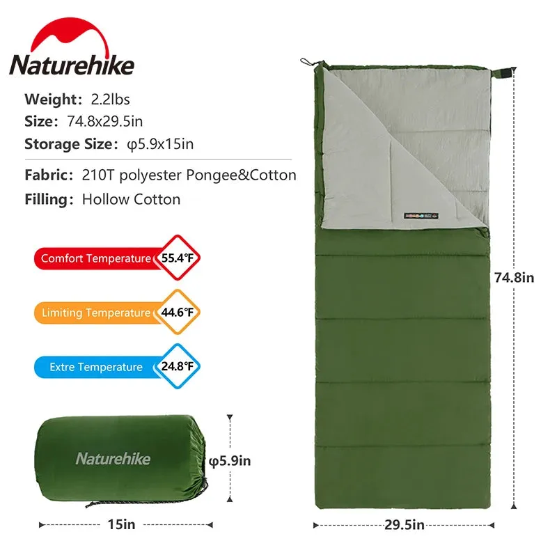 Waterproof Camping Envelope Sleeping Bag - Warm and Comfortable for Adults