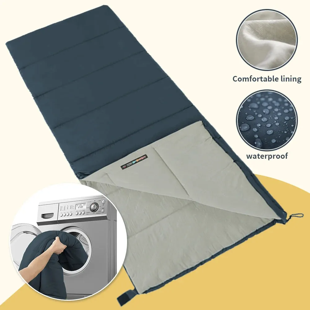 Waterproof Camping Envelope Sleeping Bag - Warm and Comfortable for Adults