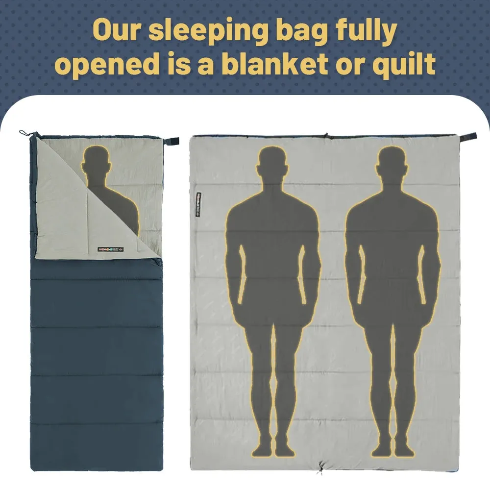 Waterproof Camping Envelope Sleeping Bag - Warm and Comfortable for Adults