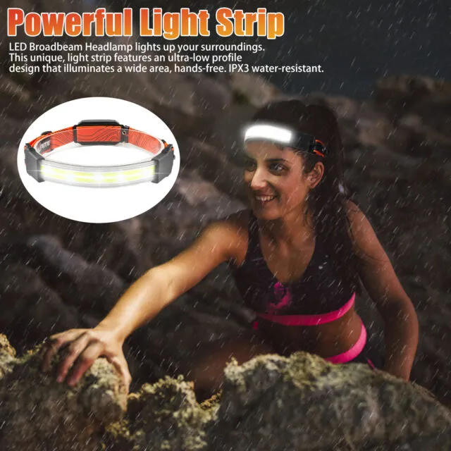 Waterproof COB LED Headlamp Rechargeable Headband Light USB Headlight Flashlight