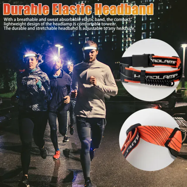 Waterproof COB LED Headlamp Rechargeable Headband Light USB Headlight Flashlight