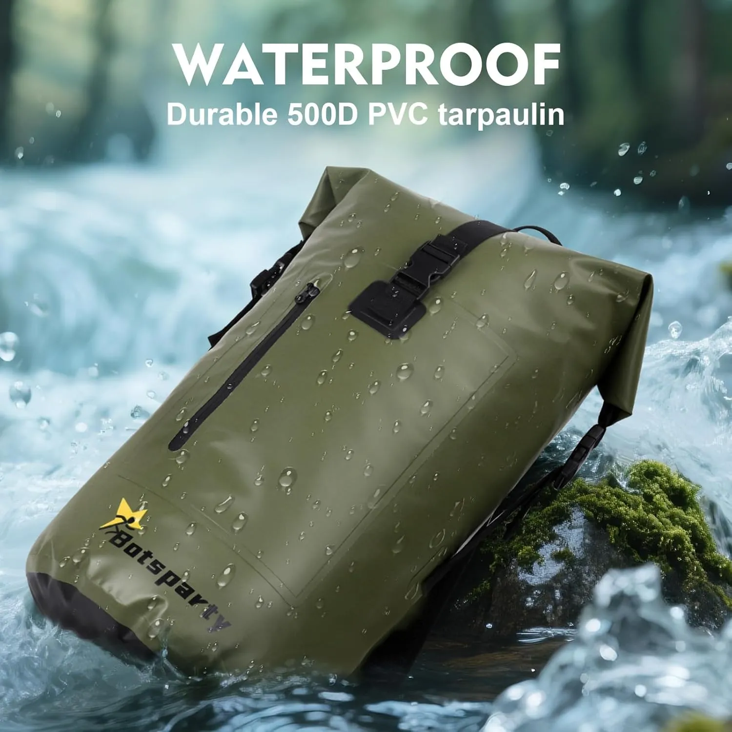 Waterproof Dry Bag Backpack - Lightweight Hiking Pack with Zippered Pocket for Camping, Kayaking, Travel, Hiking, Fishing, Outdoor Enthusiasts（25L）