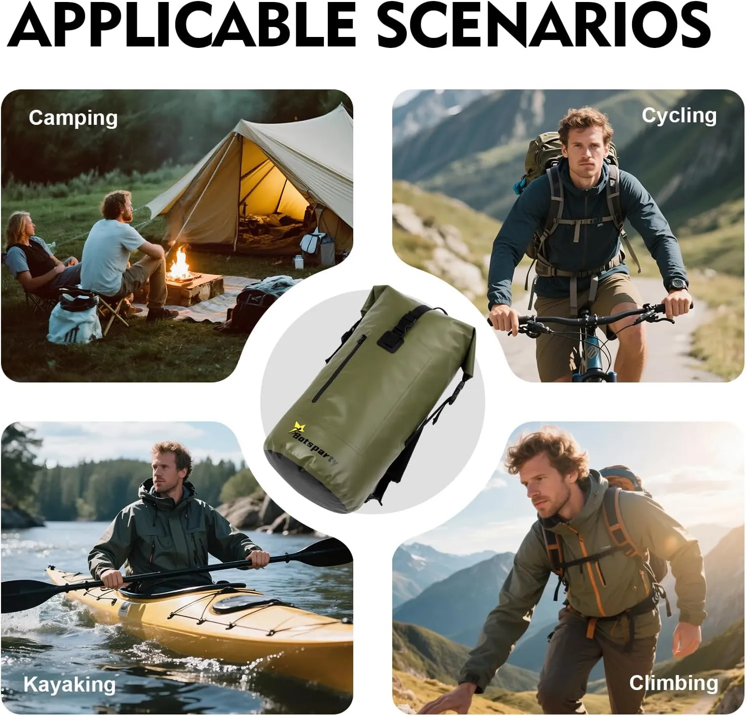 Waterproof Dry Bag Backpack - Lightweight Hiking Pack with Zippered Pocket for Camping, Kayaking, Travel, Hiking, Fishing, Outdoor Enthusiasts（25L）