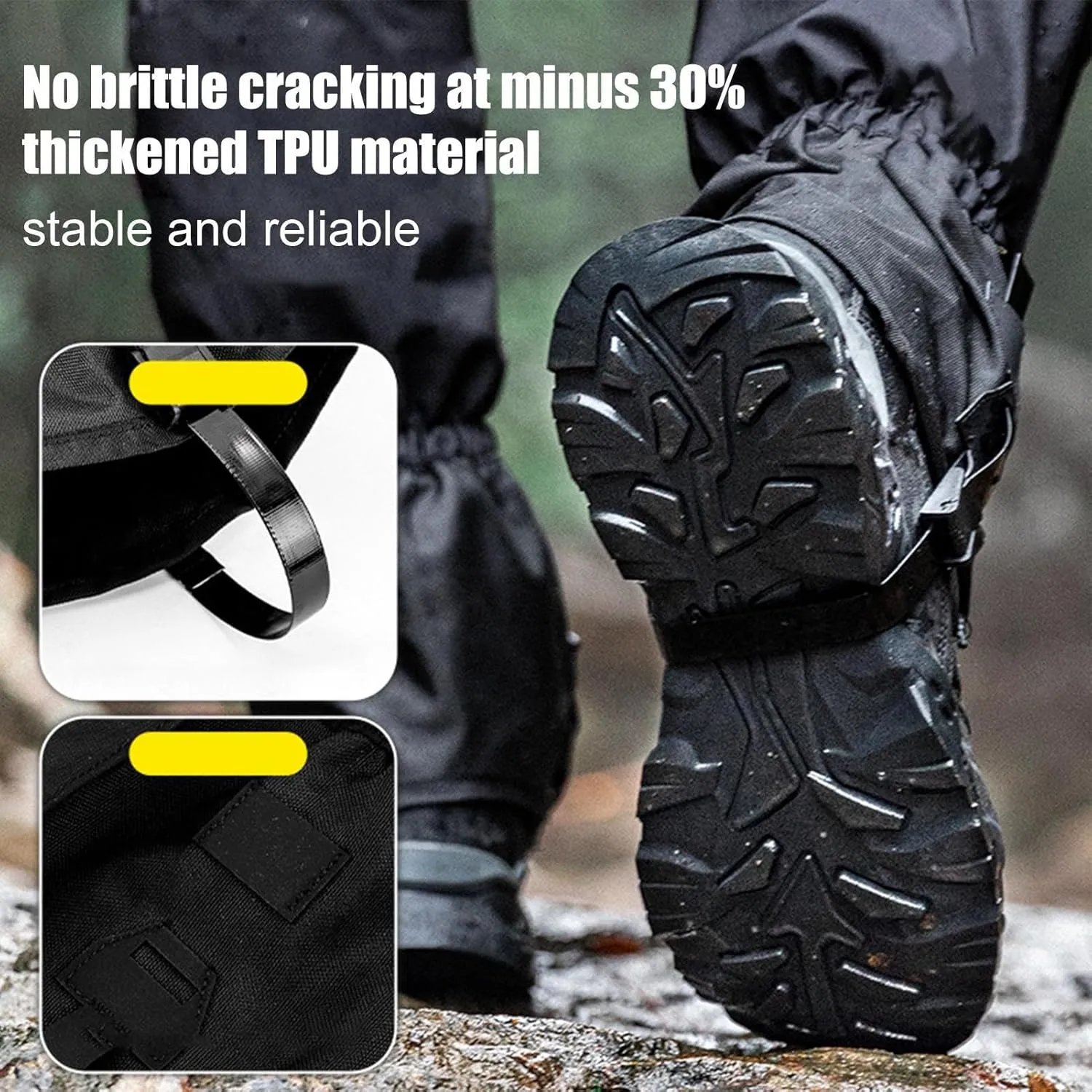 Waterproof Gaiters, Lightweight Boot Guard, Multifunctional Legging Gaiters for Skiing, Hiking, Landscaping, Construction, Camping