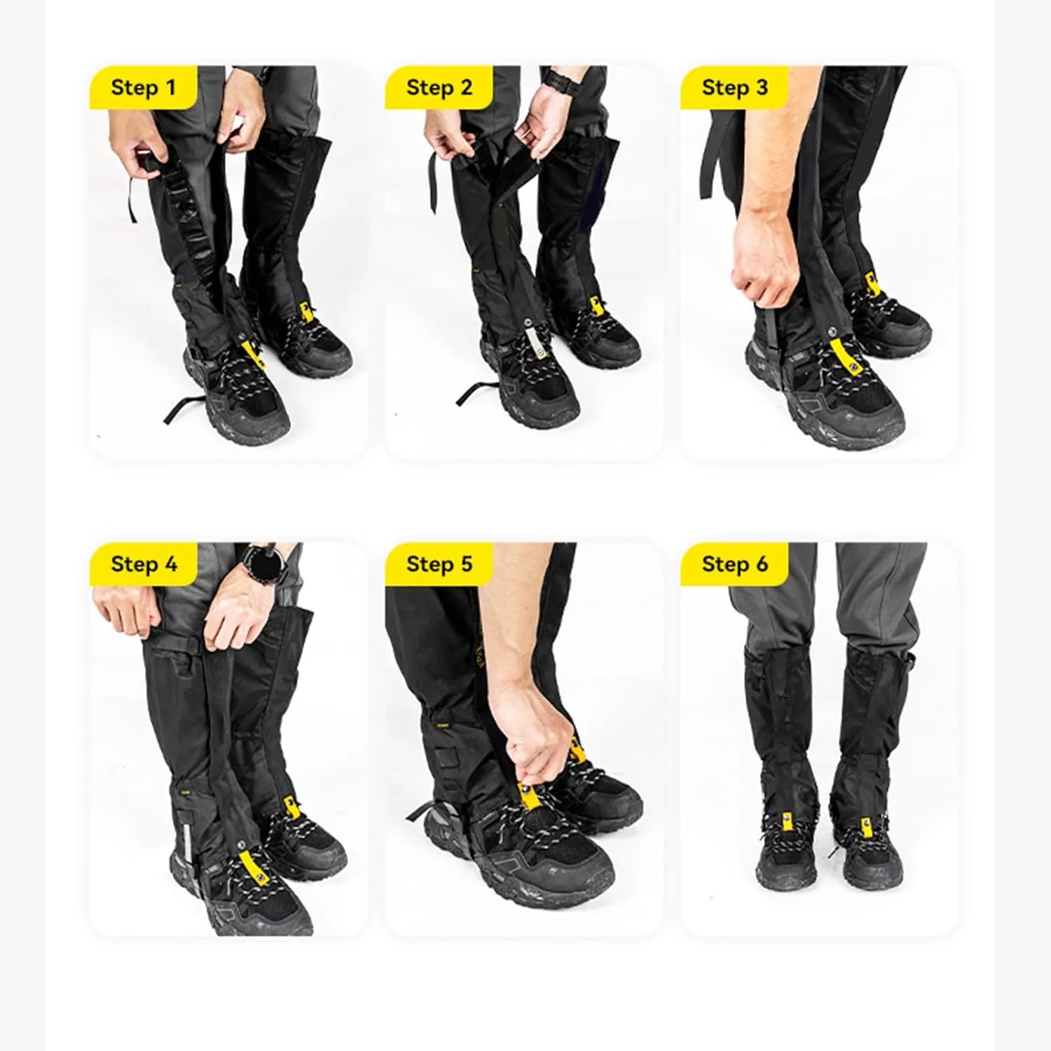 Waterproof Gaiters, Lightweight Boot Guard, Multifunctional Legging Gaiters for Skiing, Hiking, Landscaping, Construction, Camping