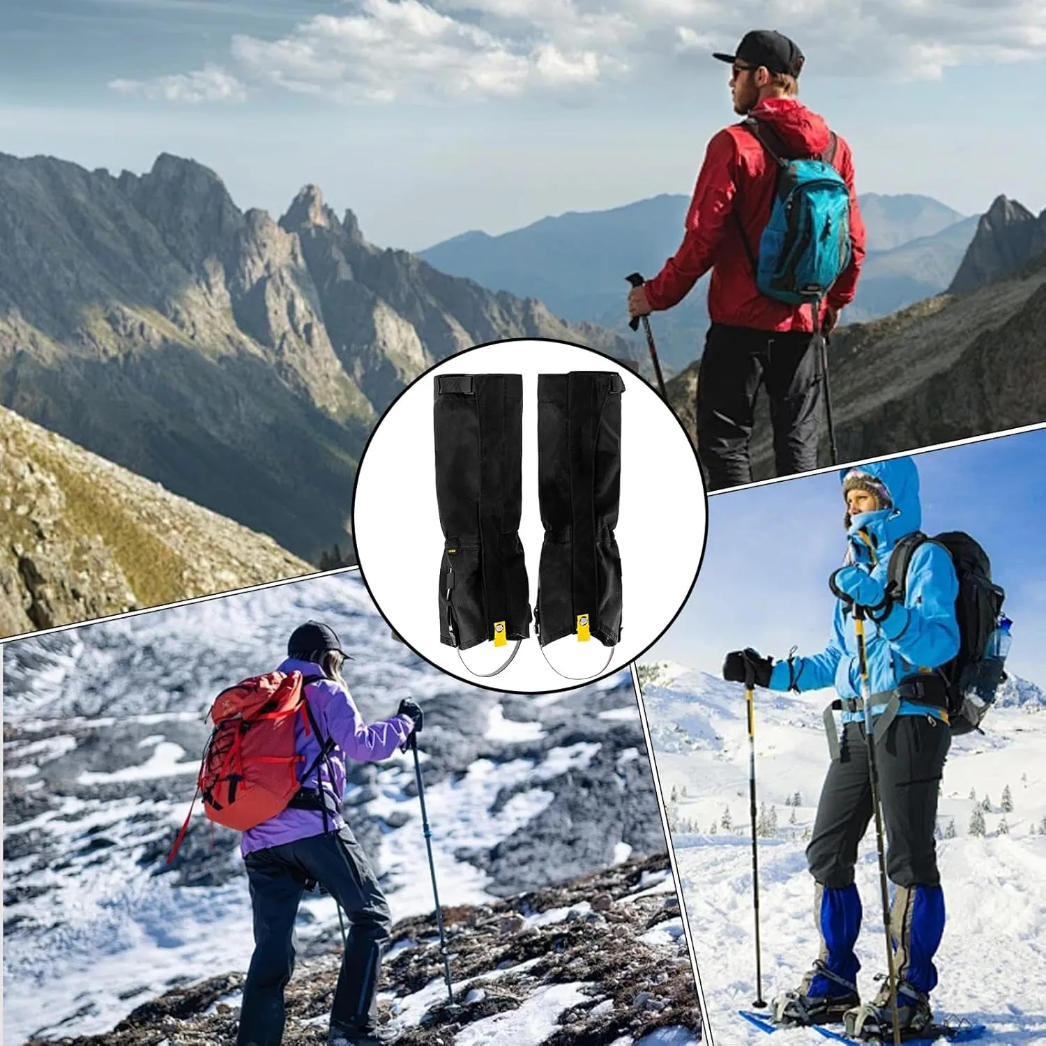 Waterproof Gaiters, Lightweight Boot Guard, Multifunctional Legging Gaiters for Skiing, Hiking, Landscaping, Construction, Camping