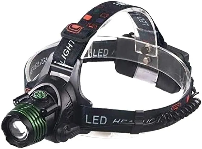 Waterproof Head Torch Hands-free Lighting Ergonomic Headlamp,Rechargeable Led Headlamp,Lighting Patterns Adjustable Zoom Head Lamp, Suitable For Running, Walking, Camping, Reading, Hiking