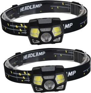 Waterproof Rechargeable Headlamp 3 Light Modes Motion Sensor for Hunting Cycling and Camping