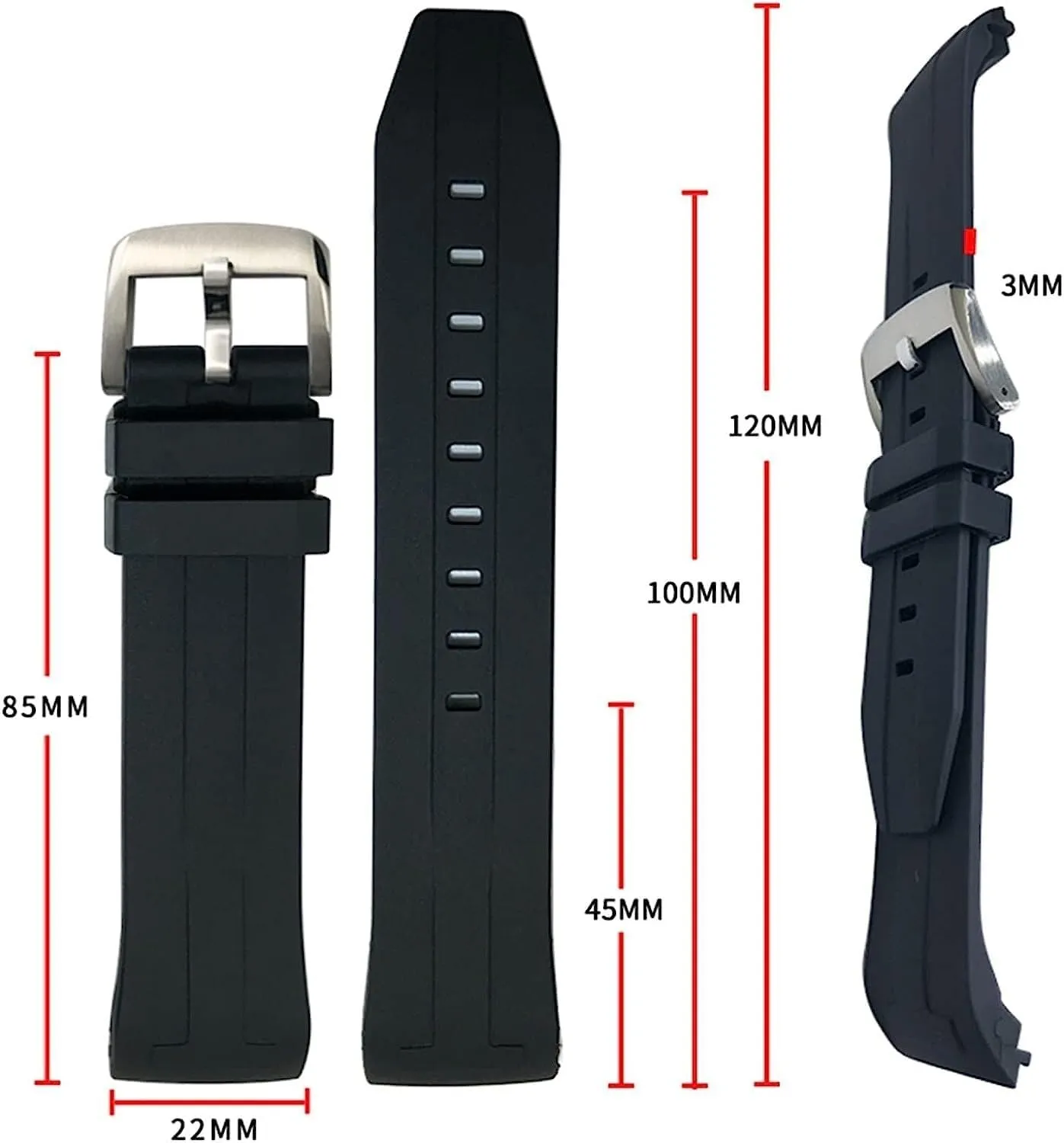 Waterproof Rubber Watchband For Tissot T120417 Sea Star 1000 Series Diving Watch Strap 22mm 21mm
