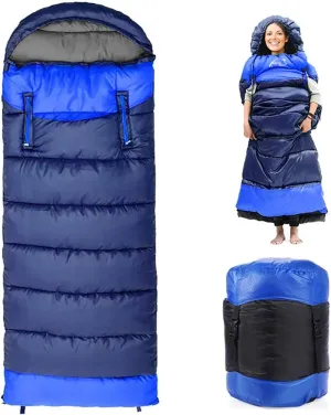 Wearable Sleeping Bag Suitable for Adult Compact and Lightweight Cold Weather Sleeping Bag, 2-3 Season Camping Backpack, Suitable for 5°F ~ 50°F,Warmer,Green