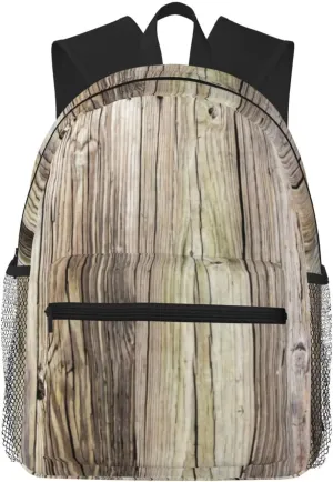 Weathered Wooden Boards With Rustic Patina Lightweight Packable Backpack Travel Casual Hiking Daypack Foldable Backpack For Men Women