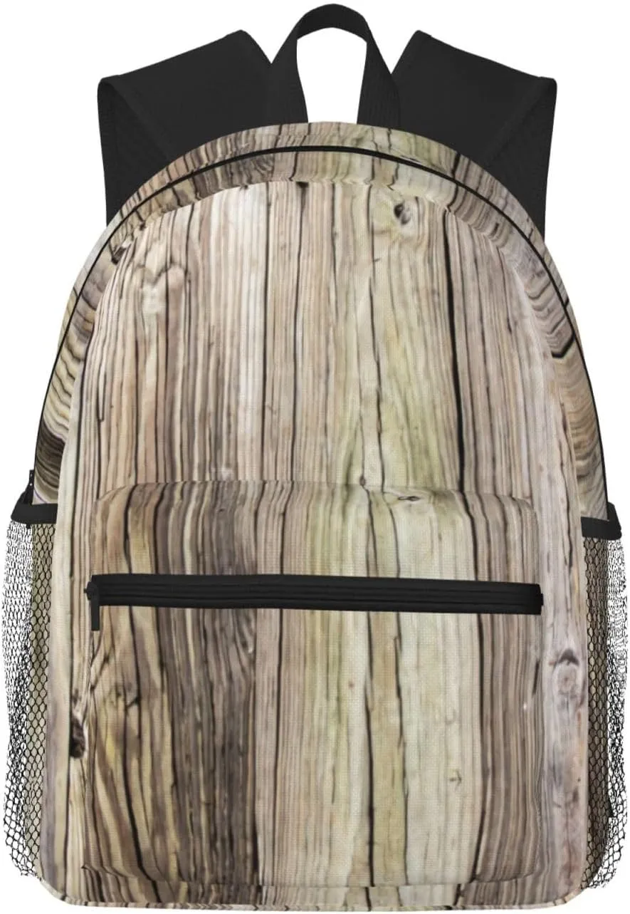 Weathered Wooden Boards With Rustic Patina Lightweight Packable Backpack Travel Casual Hiking Daypack Foldable Backpack For Men Women