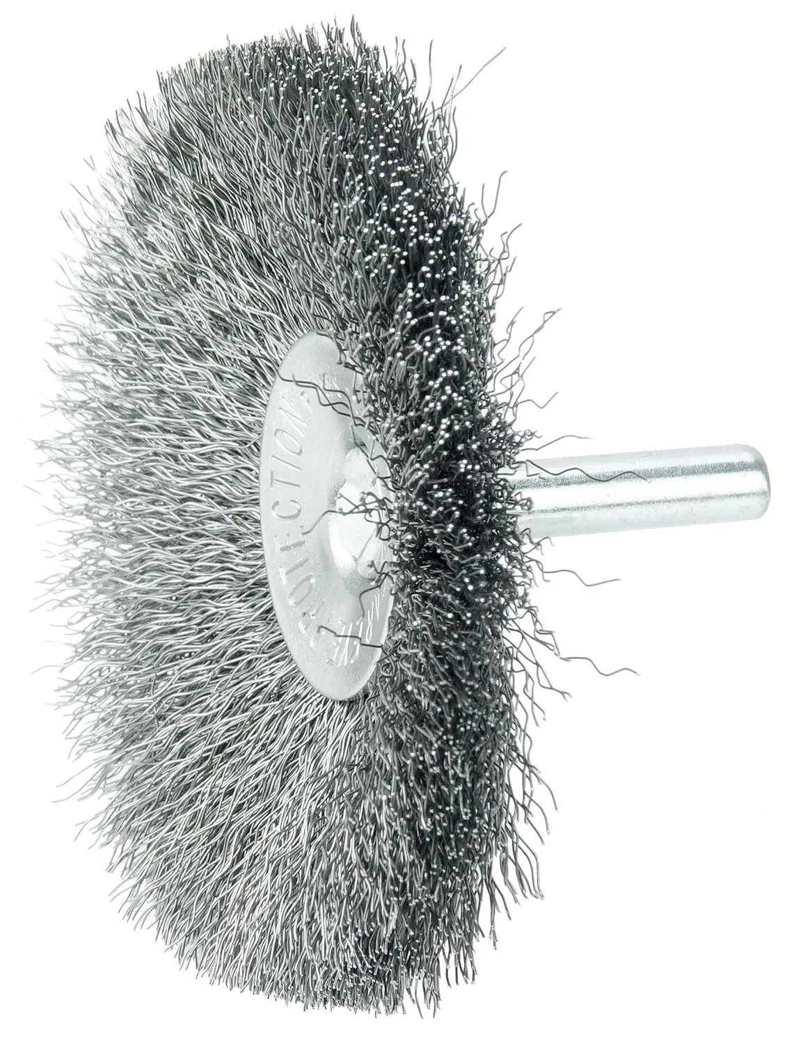Weiler 17936 3" Stem-Mounted Concave Crimped Wire Wheel, .006" Stainless Steel Fill, 1/4" Stem, Made in The USA (Pack of 10)